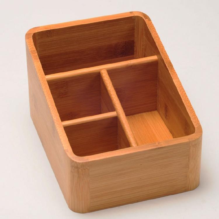 Creative Bamboo Desktop Sundries Storage Box Multi-Partition Arrangement