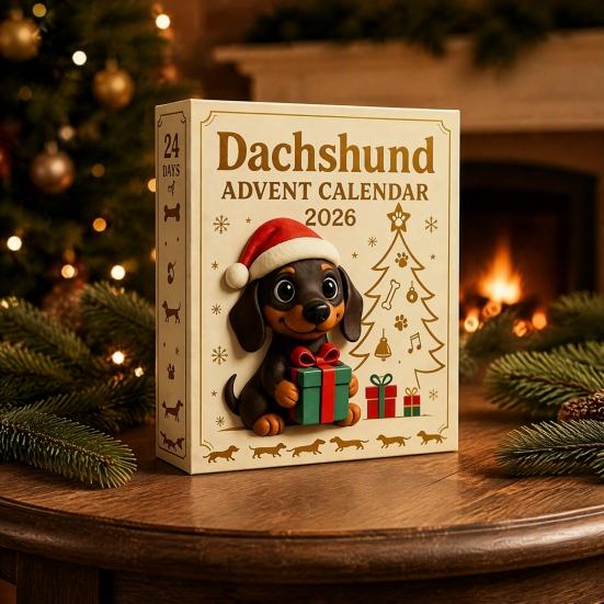 Christmas Gifts for Relatives 2026 Dachshund Advent Calendar, 24 Days 3D Collectible Dog Figures, Home Holiday Atmosphere Decor Puppy Ornaments
