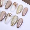 Almond Cat Eye Glitter Nails: Detachable, Wearable, Smudge-Proof False Nails with Whitening Finish