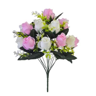 Gifts 12 Heads Artificial Rose Bouquet Two Colors DIY Simulation Roses Home Decor Plastic Rose Flowers