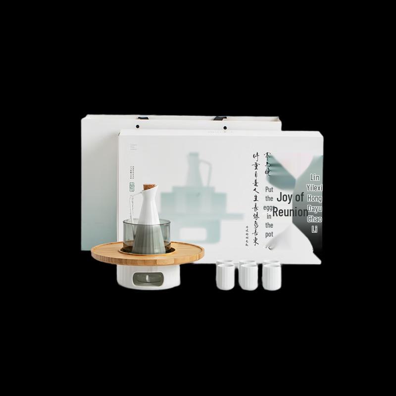 Ceramic Wine Warmer and Cup Set