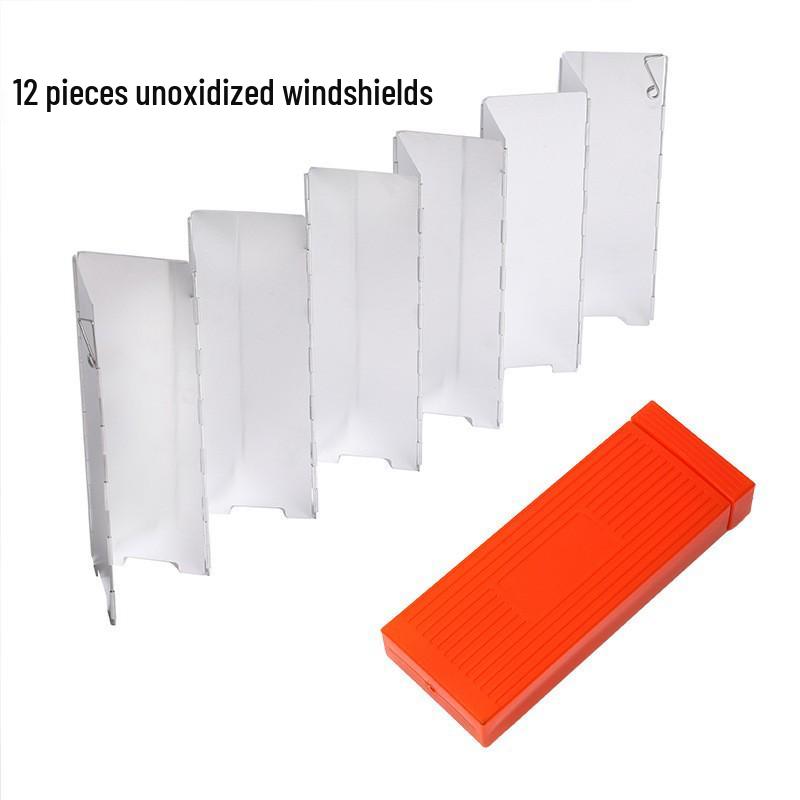Portable Aluminum Alloy 12-Plate Windshield for Outdoor Camping Stoves