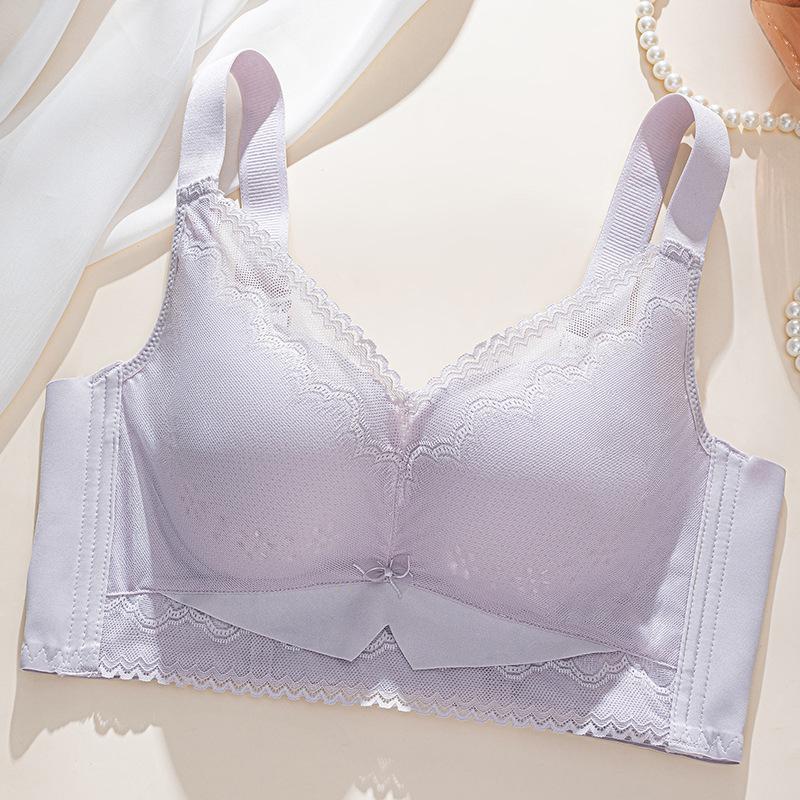 Sexy lace adjustment type without steel ring, thin breathable and skin-friendly, gathered side-closed breast upper support bra cover