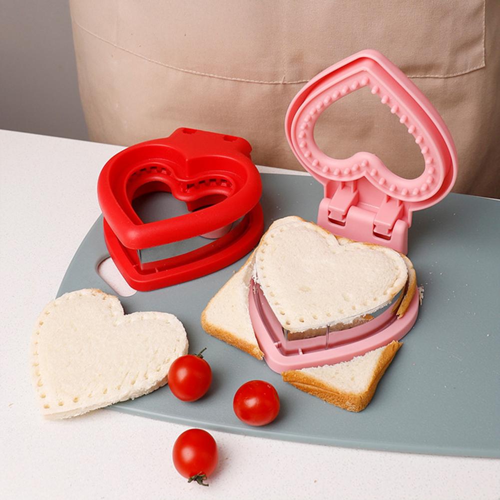 Heart Shape Pocket Sandwich Mold Sandwich Cutting Mold Heart-shaped Sandwich Cutter Sealer Set for Kids Easy for Making for Fun