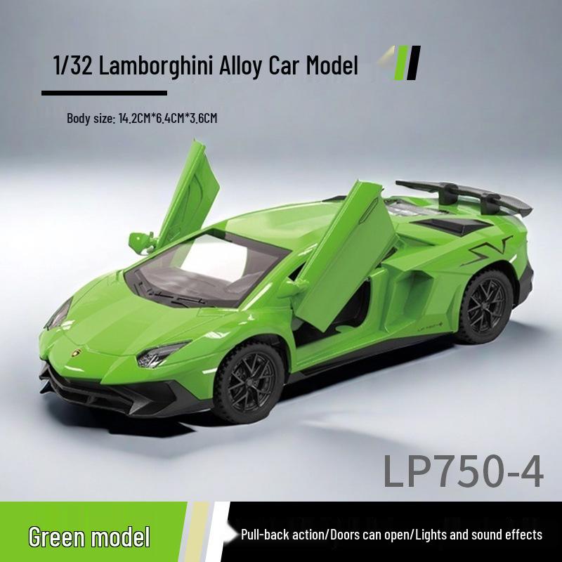 1:32 Lamborghini 750-4 Alloy Two-Door Pull-Back Off-Road Sports Car Model Toy