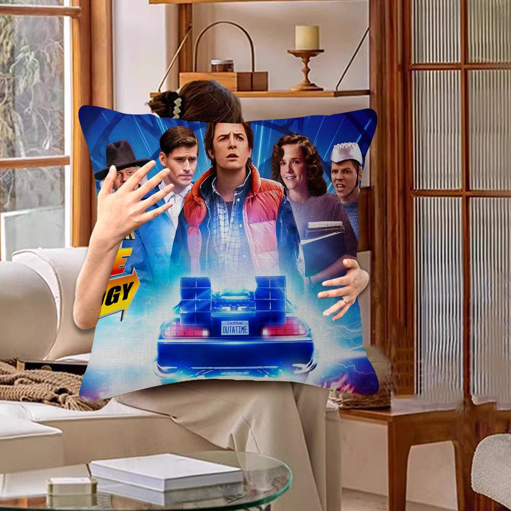 Movie Back To The Future Trilogy Cushion Cover Pillowcase Upholstery Sofa Throw Pillow Home Decor Pillowcas