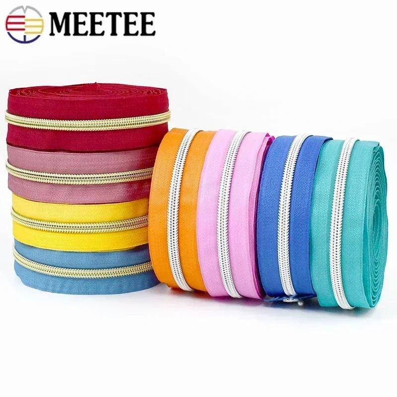 2/3/5/8/10M 5# Nylon Coil Zippers For Bag Clothes DIY Plastic Zipper Tape By The Meter Decorative Zips Repair Sewing Accessories
