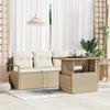 5-Piece Garden Sofa with Beige Cushions, 2-Seater Garden Sofa with Beige Cushions 3349644
