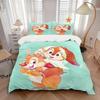 3pcs Christmas Reindeer & Santa Claus Chip & Dale Printed Duvet Cover Set (1 * Cover+2 * Pillowcase, Without Core), Suitable for Home Bedroom, Gu