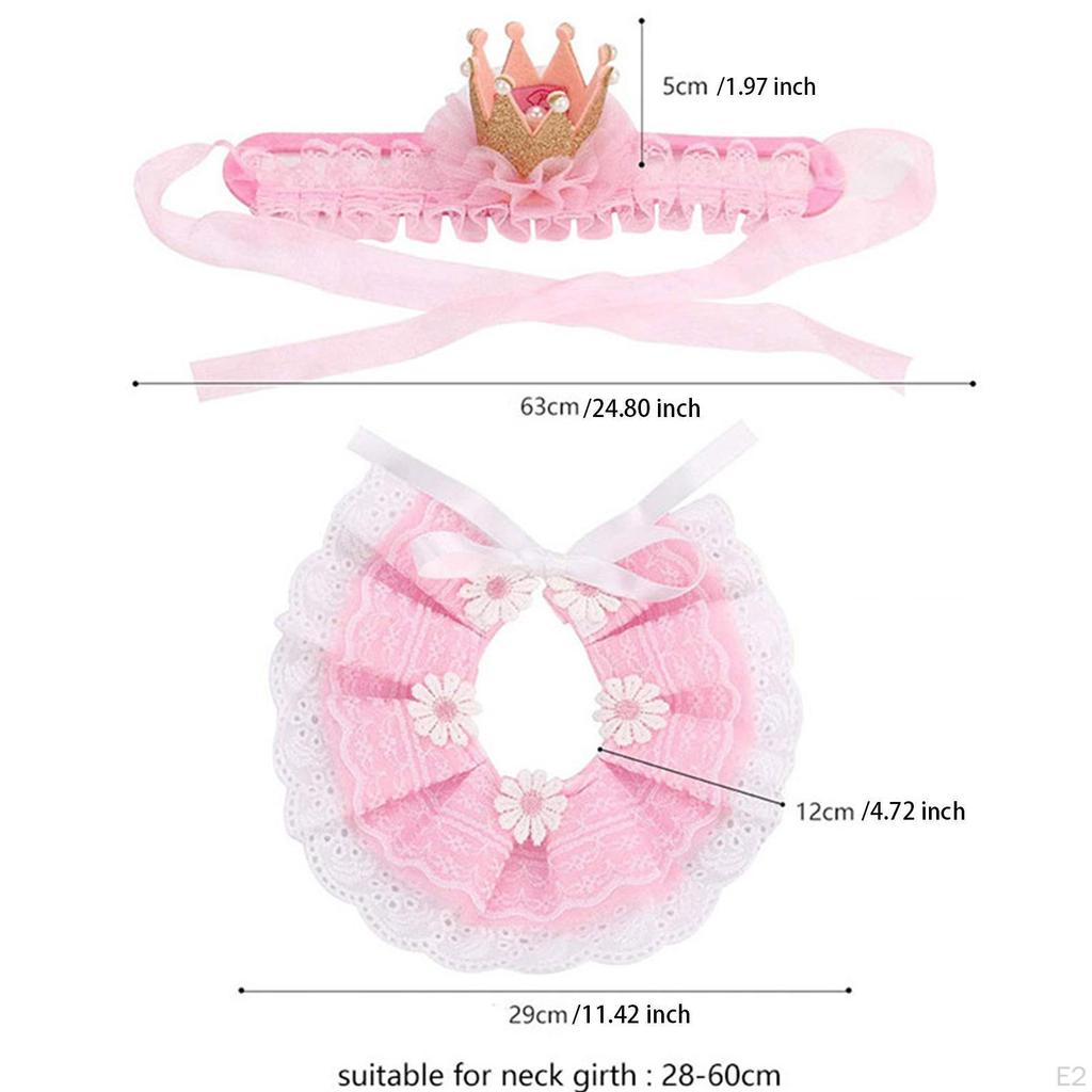 Cat Bandana for Cats Pet Lace Scarf Adjustable Cute Adorable Bib Princess Costumes Valentine