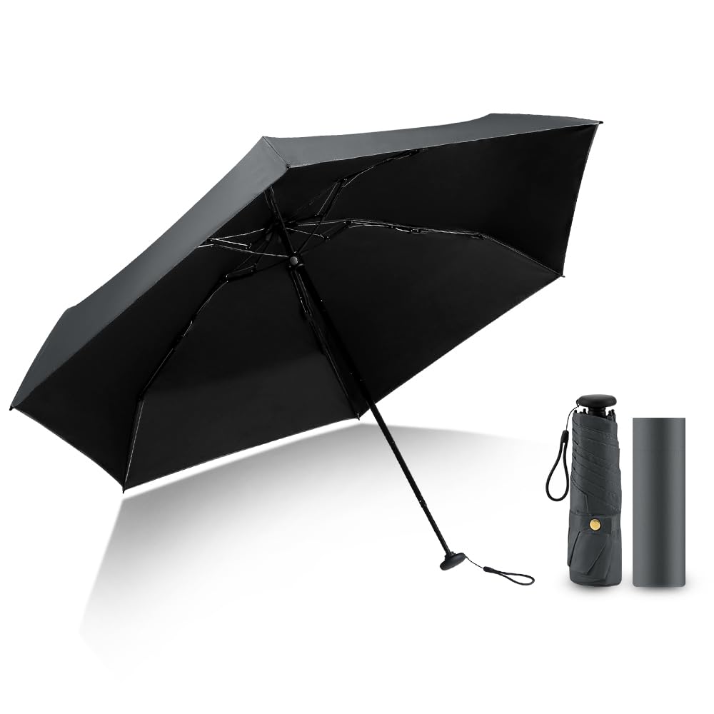 

Karsaer Легкий складной зонт от солнца, подходит для дождя или легкого УФ-солнца, подарок на дождливый день, женский зонт, 195 г, [Защита от УФ-лучей, Блеск, Носить] серый