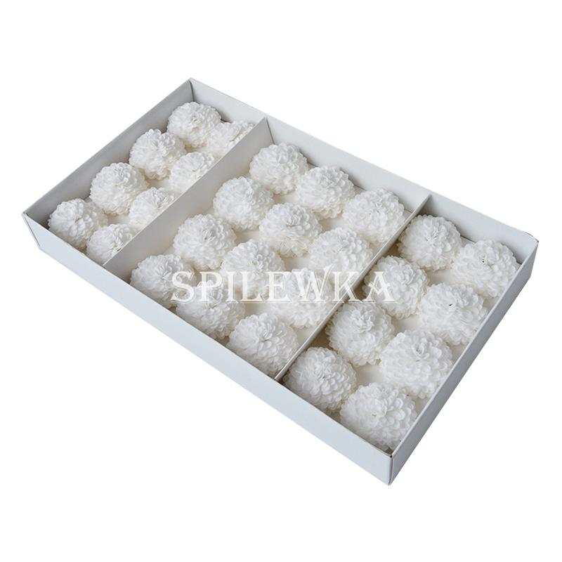 

Spilewka 28Pcs 5x4cm Ping Pong Chrysanthemum Pompon Daisy Artificial Flower Heads for Wedding Valentine Gifts DIY Home Decorate белый
