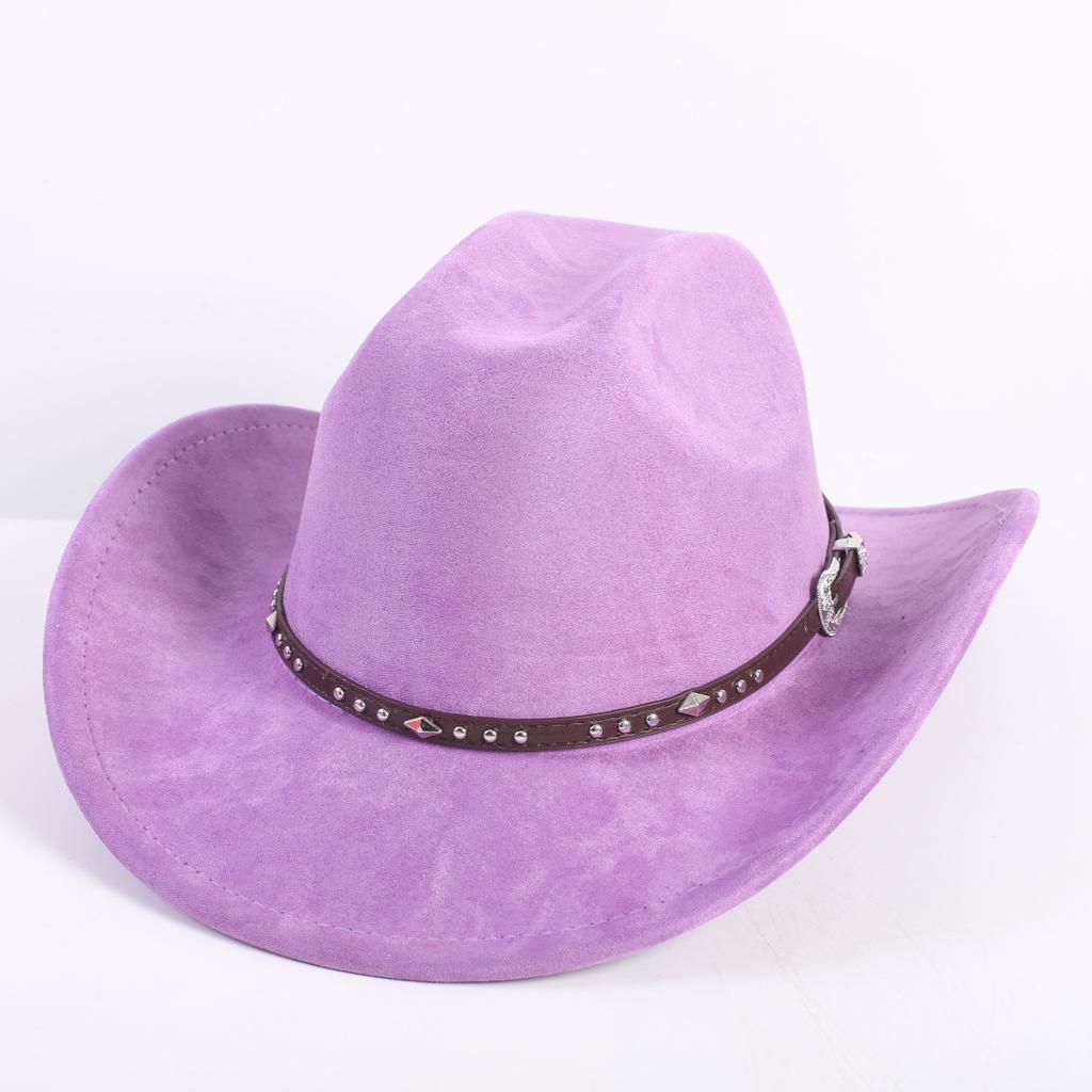 Neue Farbe Western Cowboyhut Herren und Damen Pendler Vielseitig Einfacher Stil Breiter Rand Zylinder Sonnenhut