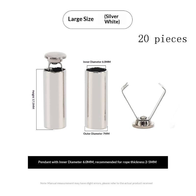 

20Pcs DIY Bag Shoes Garment Lanyard Accessories Metal Rope Ends Stopper Button Cord End Lock Cap Hanging Bell Buckle