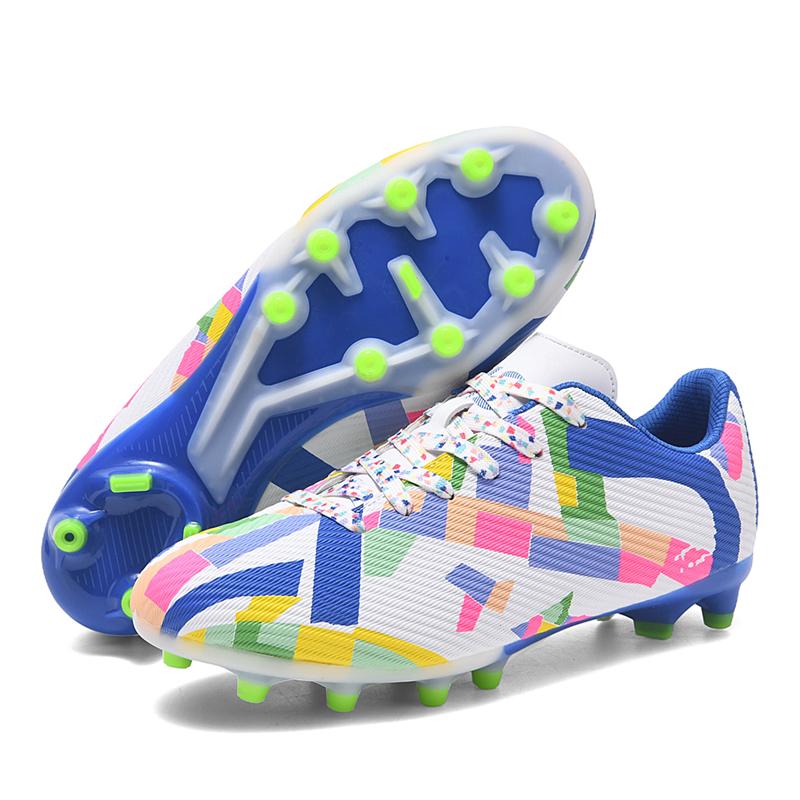 Men's Low-top Football Boots Large Size Long Nails PU Leather Boys Soccer Shoes Nailing Anti-slip Football Boots