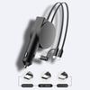 3 in 1 60W Car Lighter Adapters Charger Telescopic Cord 60W 3 in 1 Car Charger Adapter Dual Port for IPhone/Android/Type-C Phone