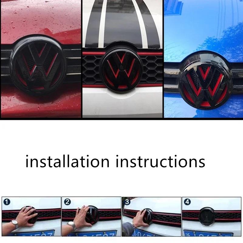 Styling Mouldings For VOLKSWAGEN VW Car Front Grill Badges Rear Trunk Emblem Lid Covers Logo Sticker For VW Volkswagen Golf 6 Go CWW1