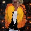 Women's Halloween Print Long Sleeve Knit Cardigan with Button Front