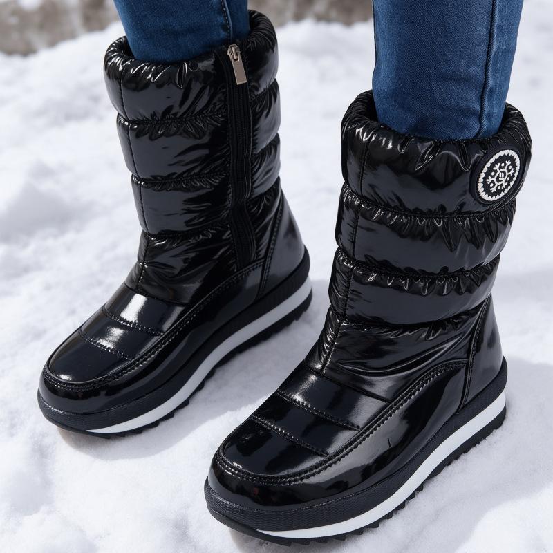 Snow Boots for Women - Waterproof Shoes with Fleece Insulation and Warm Cotton Boots, Anti-slip Shoes