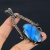 Labradorite Pendant, Handmade Gemstone 999 Copper Wire Wrapped Pendant Antique Jewelry, For Gift Silver Jewelry
