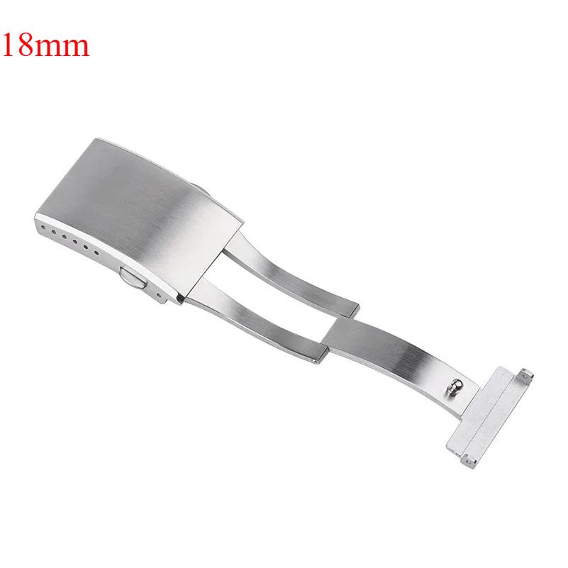 Stainless Steel Watchband Clasp 18/20/22mm for Seiko Extended Double Push Safety Milled Clasp Metal Watch Belt Accessories