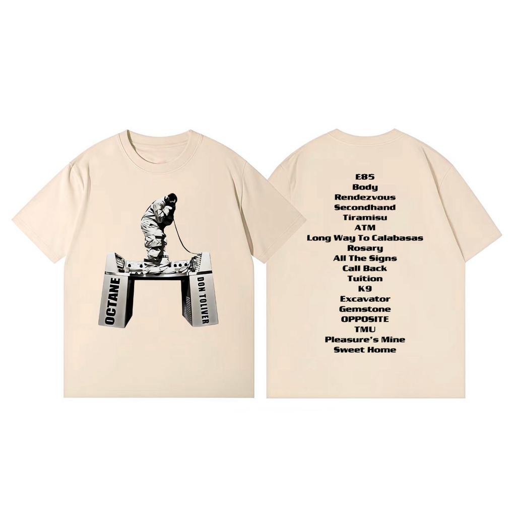 Raper Don Toliver Koszulka z Merchem z Albumu Octane Moda Hip Hop Vintage Koszulki z Krótkim Rękawem Unisex Damskie Codzienne Oversize Koszulki