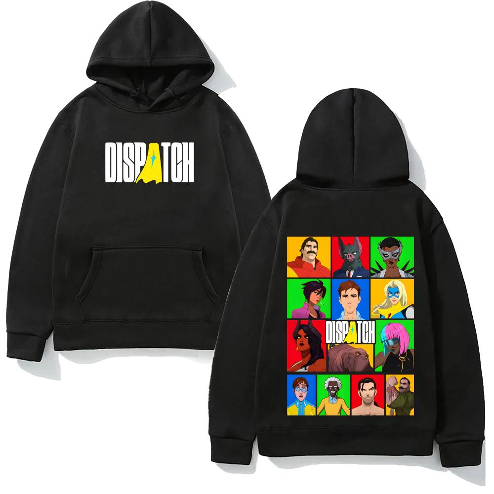 

Dispatch HOODIE Manga Style Game Logo Collage Pattern Printing Sweatshirt for Autumn/Winter with Hooded Fleece Hoodies XS чёрный