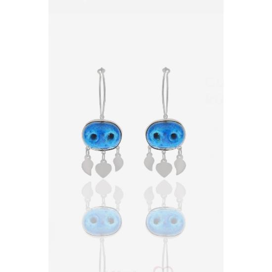 Set de trei cercei și brățări de argint asirian cu mărgele de ochi rău