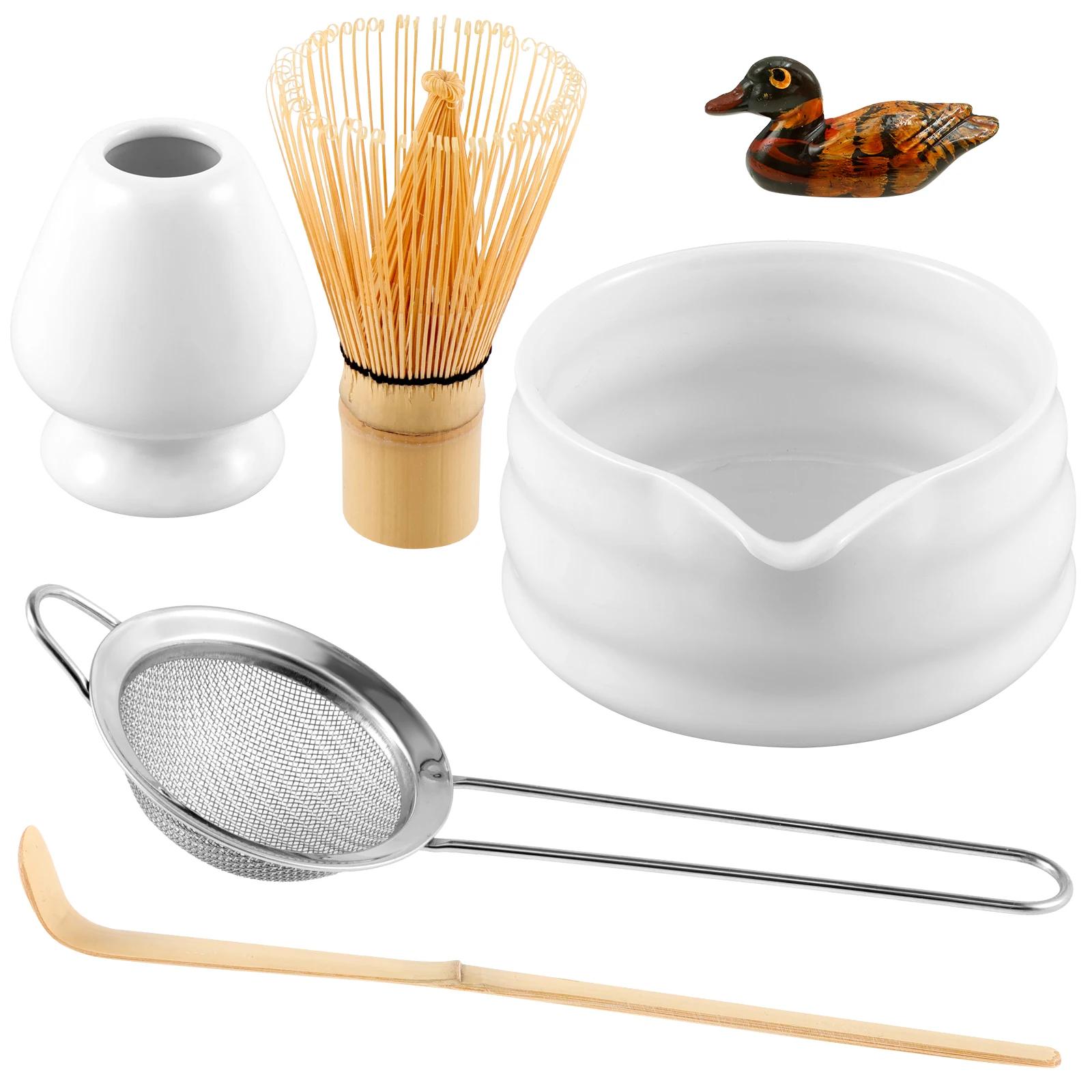 

Набор из 6 предметов для взбивания матча Элегантный набор для чая матча Набор матча включает чашу для матча для любителей матча Инструменты для приготовления чая Аксессуары белый