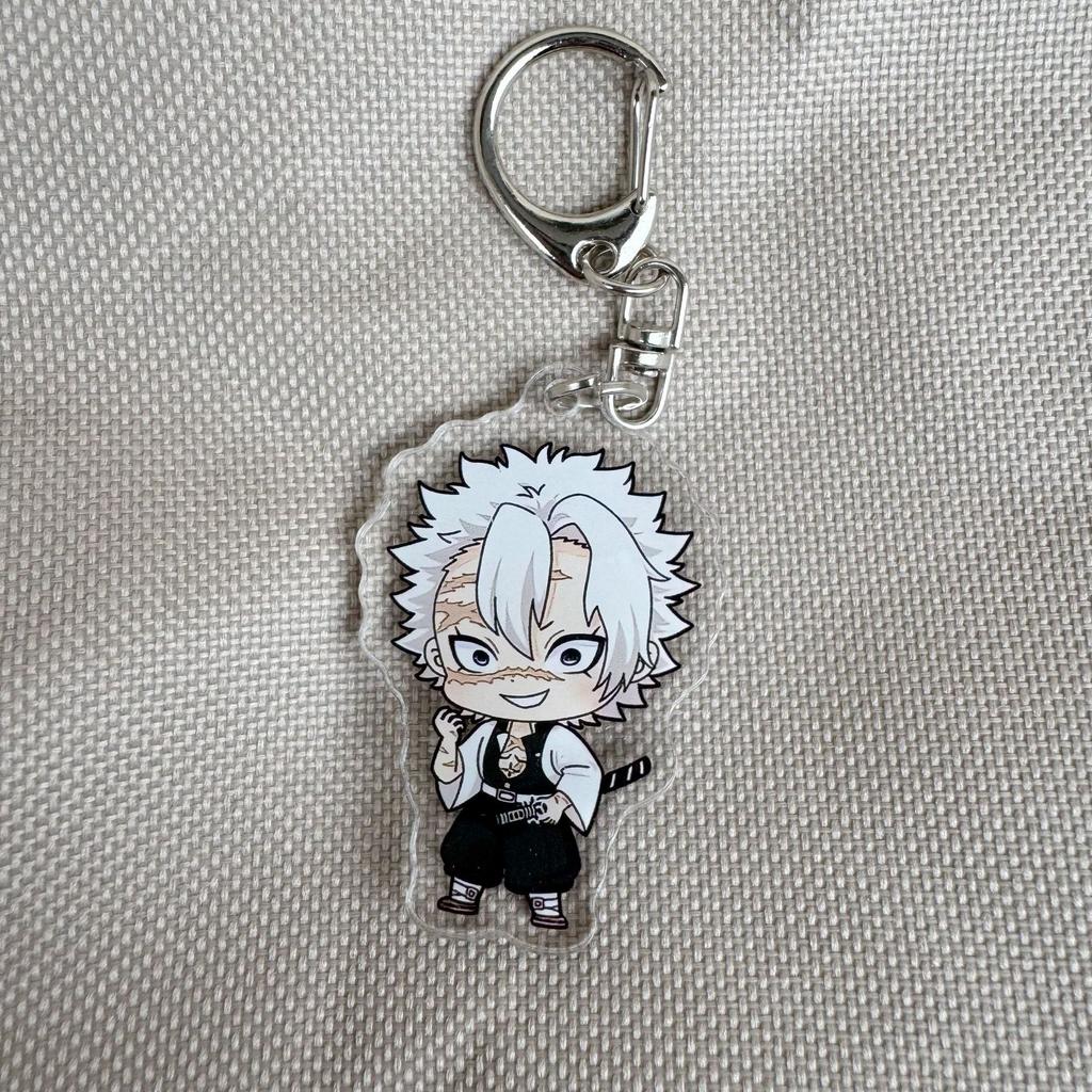 Anime Demon Slayer Figure Tanjirou Kamado Nezuko Tomioka Giyuu Kimetsu No Yaiba Cartoon Acrylic Keychain Pendant Key Ring Lovely Gifts