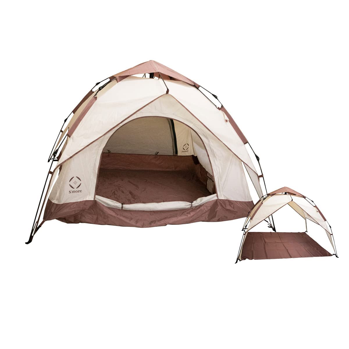 

Tirami One Touch Tent Full Close Pop Up Tent One Touch Stylish Dome Tent UV Protection Beige S more UPF30+ (Cookie UPF50+)