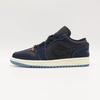 FJ5478-010 Nike Air Jordan 1 Low Navy Black Snakeskin Dark Obsidian (Women's)