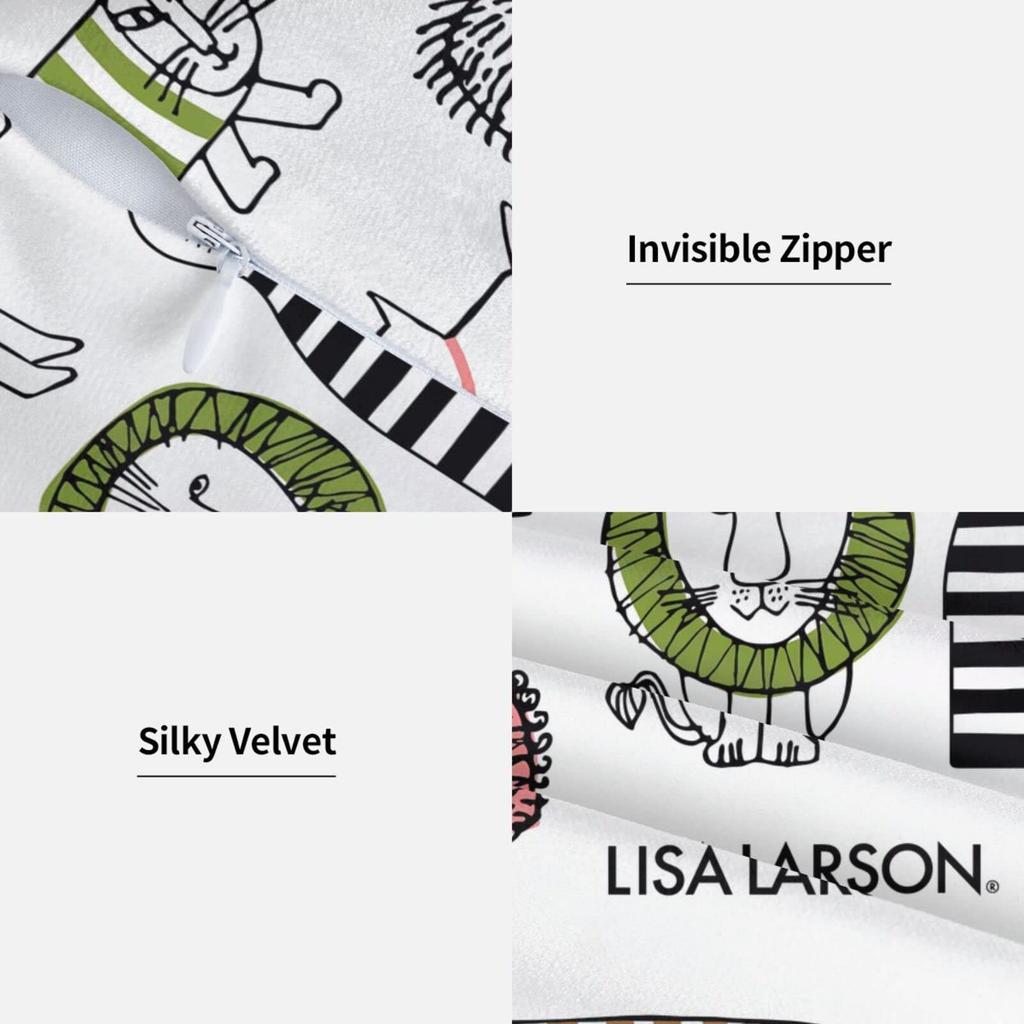 HTSW Cushion Set of Lisa Larson Nordic Decorative Cushion Sofa Back Car Chair and Interior Decor Covers, 45x45cm, 2, Design, Style, Pillowcases,