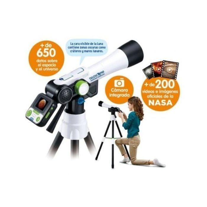 Telescopio VTech Aventuras Espaciales Multimedia Zoom 110x Pantalla 2.4? 100 Vídeos NASA