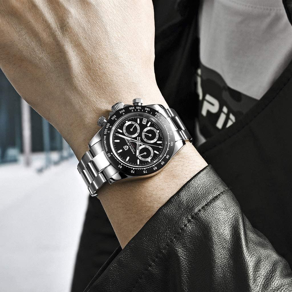 Pagani Design Seiko Quartz Daytona Waterproof Ceramic Stainless Steel Sapphire Business Dress PAGANI DESIGN Men's Watch, Japanese-made Movement,