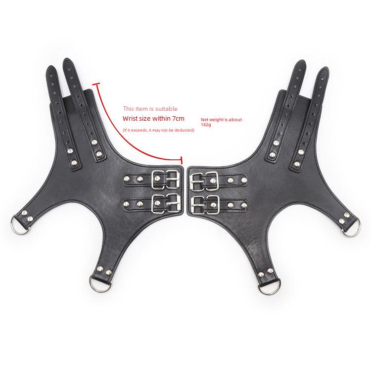 Cătușe din piele pentru adulți - Negru