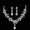 Women Silver Jewelry Sets Wedding Bridal   Necklace Earrings