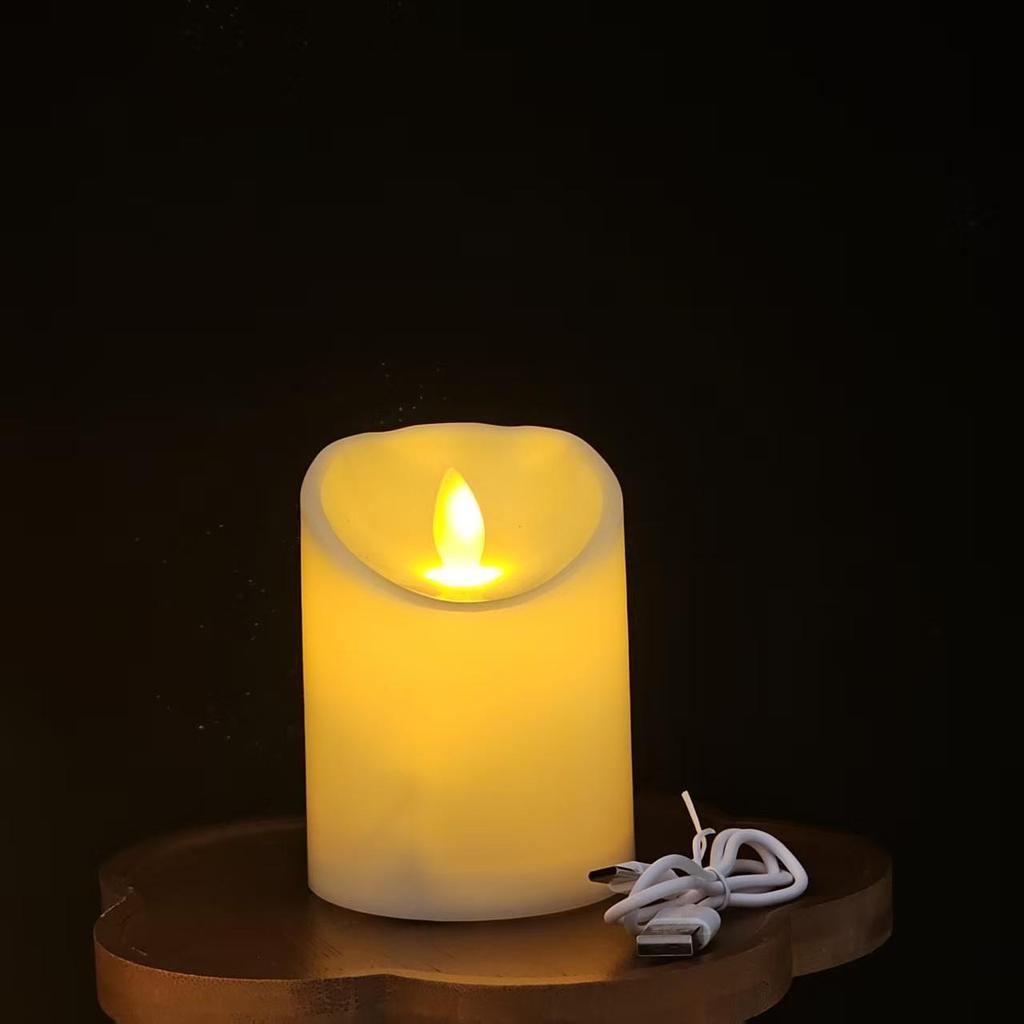 Fernbedienbare USB-wiederaufladbare flackernde LED-Kerze für Hochzeiten, Restaurants, Konzerte und romantische Atmosphäre