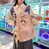 Korean Style Harajuku Backpack for Girls - Large Capacity, Solid Color, Perfect for High School & Junior Students.