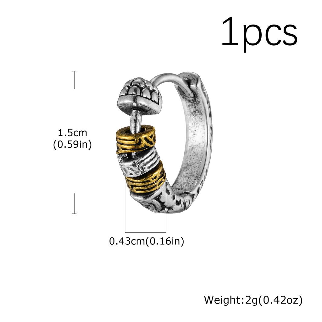 Creative Unique Design Textured Metal Chunky Hoop Earrings for Men Fashion Hiphop Party Piercing Jewelry Gifts