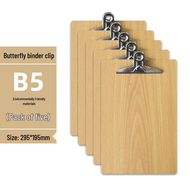 Set di 5 Cartelline A4 con Portapenne, Blocco da Scrittura A5, Cartellina in Legno A3 e Porta Menu