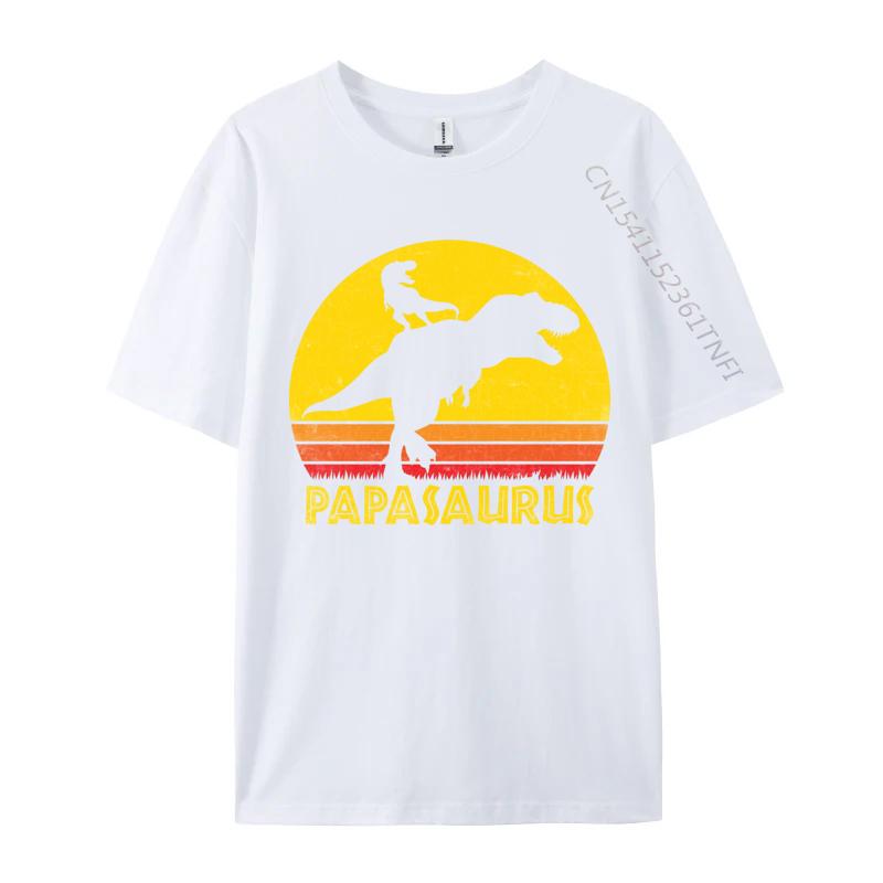 Design Papasaurus Fathers Day Tshrit Tops Shirts Special Premium Cotton TShirt Vintage T Shirts Plain