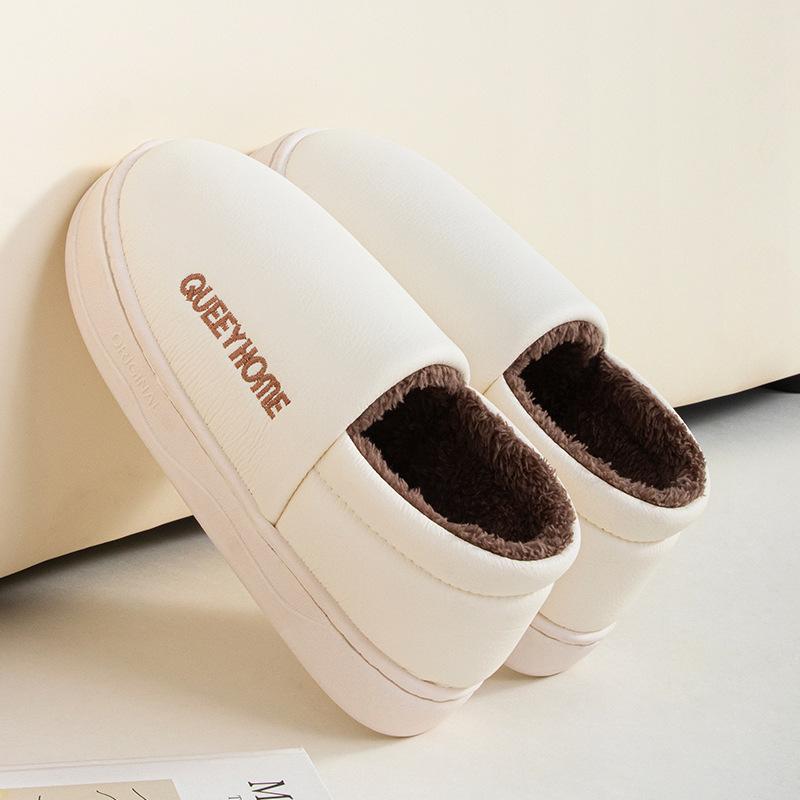 Fashion Waterproof cotton slippers for men anti slip for suitable for home  thick soled cotton slippers for women zapatillas de mujer