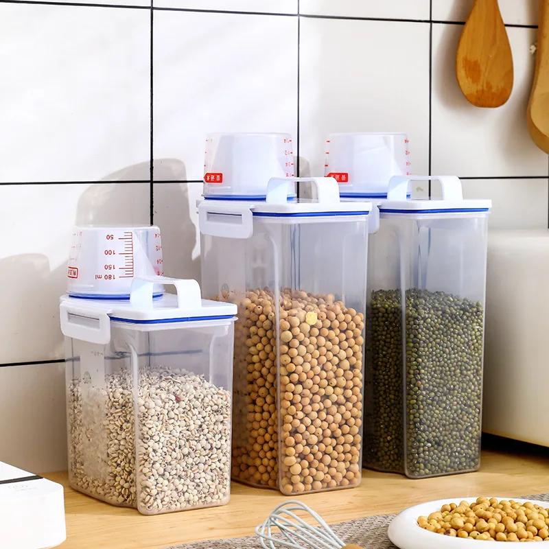 Cat Dog Food Storage Container Sealed Moisture-proof Plastic Tank Pet Food Container with Lids Sealing Box Kitchen Grain Boxes