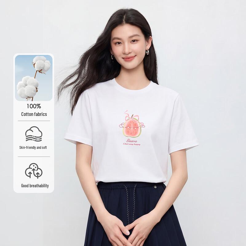 FivePlus Women s Round Neck Short Sleeve Bowknot T-Shirt S