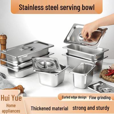 Rectangular Stainless Steel Food Serving Pan with Lid