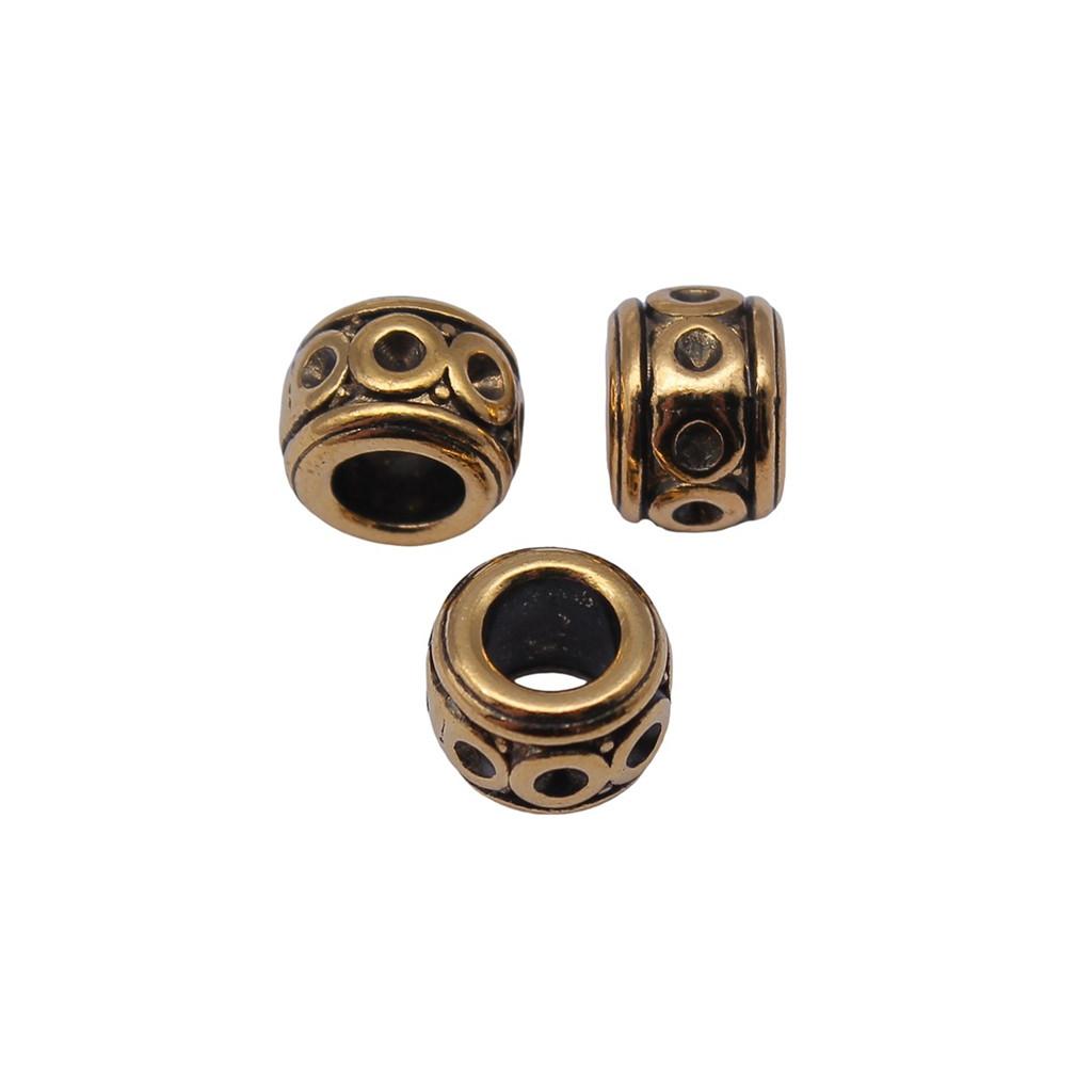 Multi Color Spacer Beads Ornate Metal Big Hole Beads For Jewelry Projects