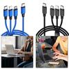 3 Port Braided USB C Charging Cable 4ft Fast Speed USB Cord Compatibles Remote Headphones Multiple Devices
