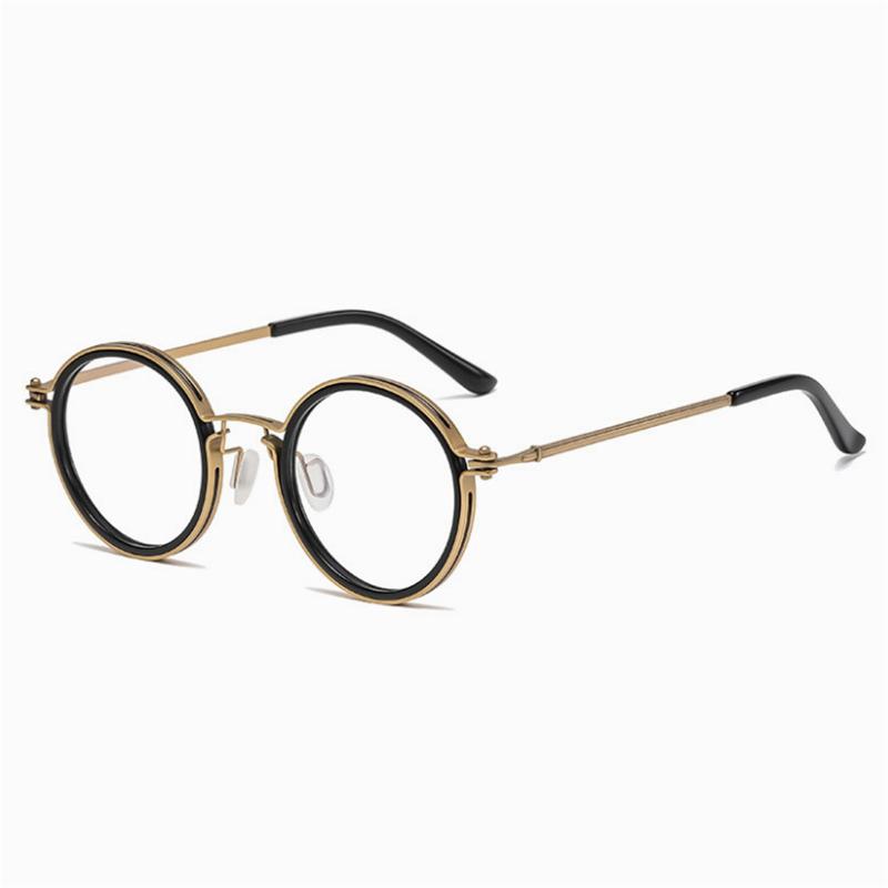 Anti Blue Rays Round Prescription Eyeglasses With Cylinder Brand Designer Metal Steampunk Nearsighted Glasses 0 -0.5 -0.75 To -6