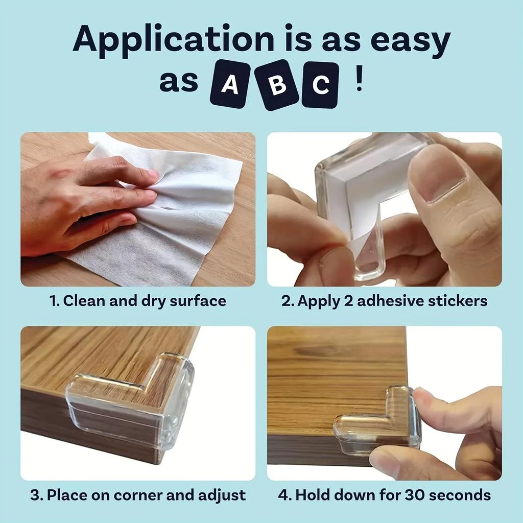 4-12PC L-shaped Table Protectors Corner Baby Safety Soft Rubber Anti-collision Strip Transparent Anti Collision Soft Guard
